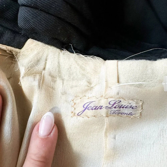 Vintage 1940s Jean Louise Statement sleeve Fitted Wiast Maxi Coat S - Picture 16 of 16